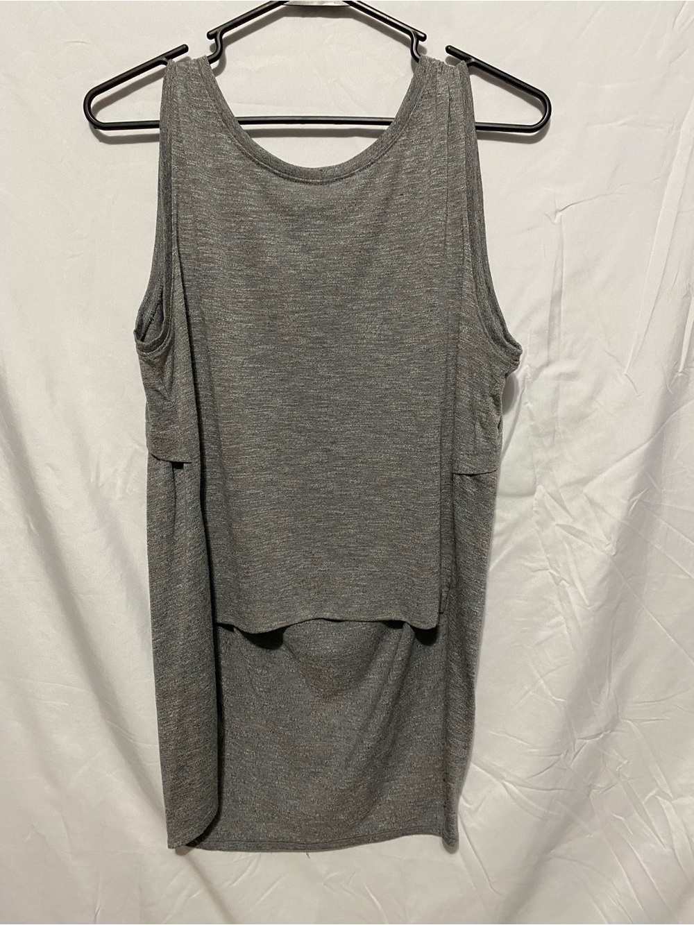 Casual Sleeveless Layered Grey Tank Dress